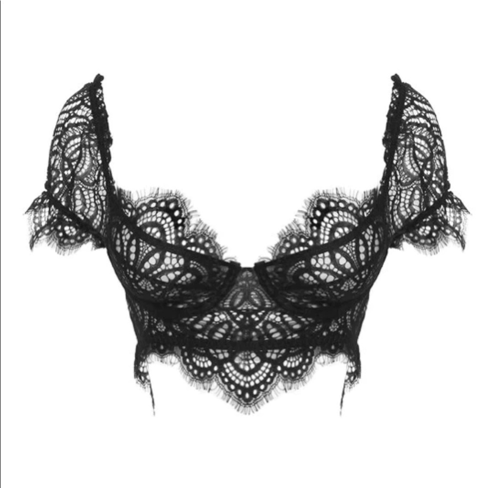 LEAU AMORA LACE BUSTIER CROP TOP
